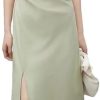Women's Solid Polo Shirt Dress Summer Short Sleeve Split Cinched Waist A-Line Midi Dresses