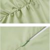 Women's Summer V Neck Puff Sleeve Midi Dress Solid Color Slim Fit Sweet Style Fashion Dresses