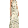 Women's Ruched Waist Halter Neck A-line Maxi-Ankle Length Special Occasion-Formal Evening Dress
