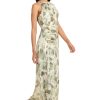 Women's Ruched Waist Halter Neck A-line Maxi-Ankle Length Special Occasion-Formal Evening Dress