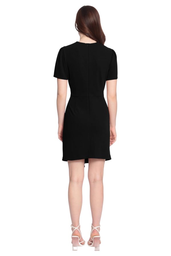 Women's Sleek Faux Wrap Dress with Asymmetric Skirt Office Workwear Event Guest of