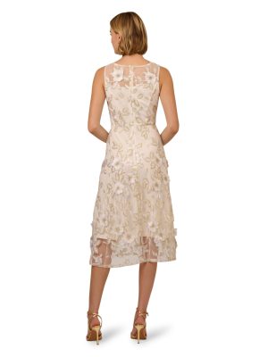 Women's 3D Embroidery Midi Dress