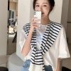 Womens Striped Pashmina Shawls and Wraps Knitted Sweater Casual Shawl Wraps Scarf Cardigan Cape Cashmere Shoulder Top
