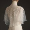 Pearls Wedding Capes Shawl Wrap Shrug Bridal Evening Dress Jackets Flapper Bolero Cover Up for Party Formal