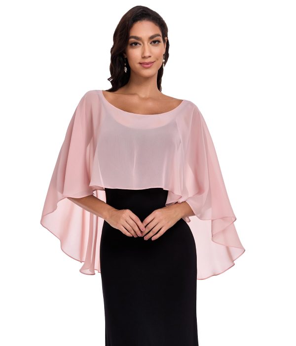 Sheer Shawls and Wraps for Evening Dresses Chiffon Capes for Women Soft Wedding Cover Up