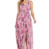 Womens Plus Metallic Mesh Evening Dress