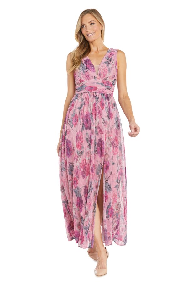 Womens Plus Metallic Mesh Evening Dress