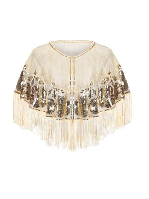 Women's 1920s Shawl Wraps,Sequin Beaded Flapper Evening Shawls for women formal/Party/Wedding/Formal/Harlem night