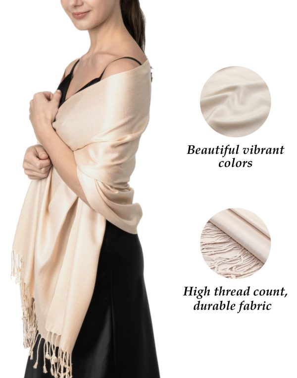 Soft Silky Pashmina Scarf for Women – Shawl Wrap for Evening Dresses, Bridesmaids, Weddings & Everyday Wear