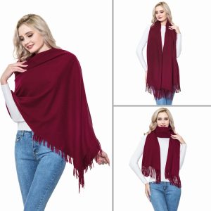 Cashmere Wool Shawl Scarf,Winter Thick Super Soft Pashminas Shawl Wrap Stole