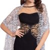 Sparkling Metallic Shawls and Wraps with Buckle for Evening Party Dresses Wedding Party