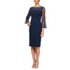 Women's Short Shift Dress with Embellished Illusion Detail