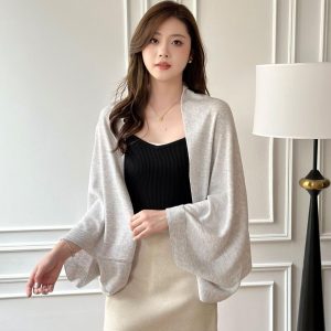Faux Cashmere Warm DualPurpose Shawl Scarf Cardigan Women's Winter Soft Lightweight Shrug Wraps with Sleeves