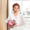 2 Pack Chiffon Capelet, Soft Chiffon Shawls Wraps Shrug for Wedding Evening Dress, 1920s Flapper Cape Cover Up for Women, Black