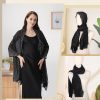 Shawl and Wraps for Evening Dresses, Soft Sheer Chiffon Sparkly Rhinestone Wedding Scarf Formal Shawl Wraps for Women