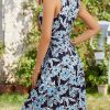 Womens Wrap V Neck Sleeveless Sundress Summer Flare Tank Dress with Pockets …