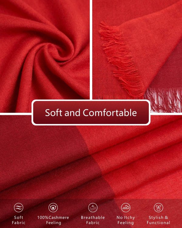Women's Scarf Pashmina Silky Soft Shawls Wraps Stole for Evening, Wedding and Gift