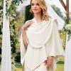 Womens Large Cross Front Poncho Sweater Wrap Topper Knitted Elegant Shawls Cape for Fall Winter