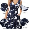 Womens Wrap V Neck Sleeveless Sundress Summer Flare Tank Dress with Pockets …